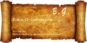 Babaji Geraszim névjegykártya